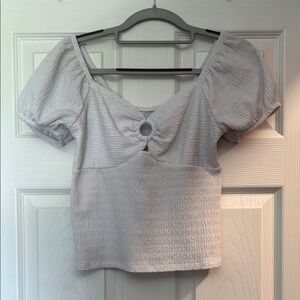 Elegant Puff Sleeve Top in White